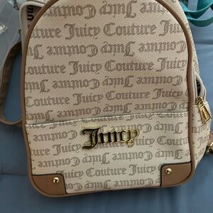 Juicy Couture Tan and Gold Backpack